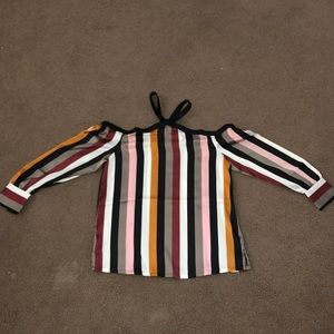 Loft size xxs off the shoulder striped blouse